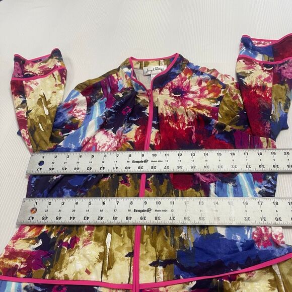 Joseph Ribkoff 2 Piece Multi Print Floral Cami Jacket Tank Top Set Size 16 - Picture 2 of 8
